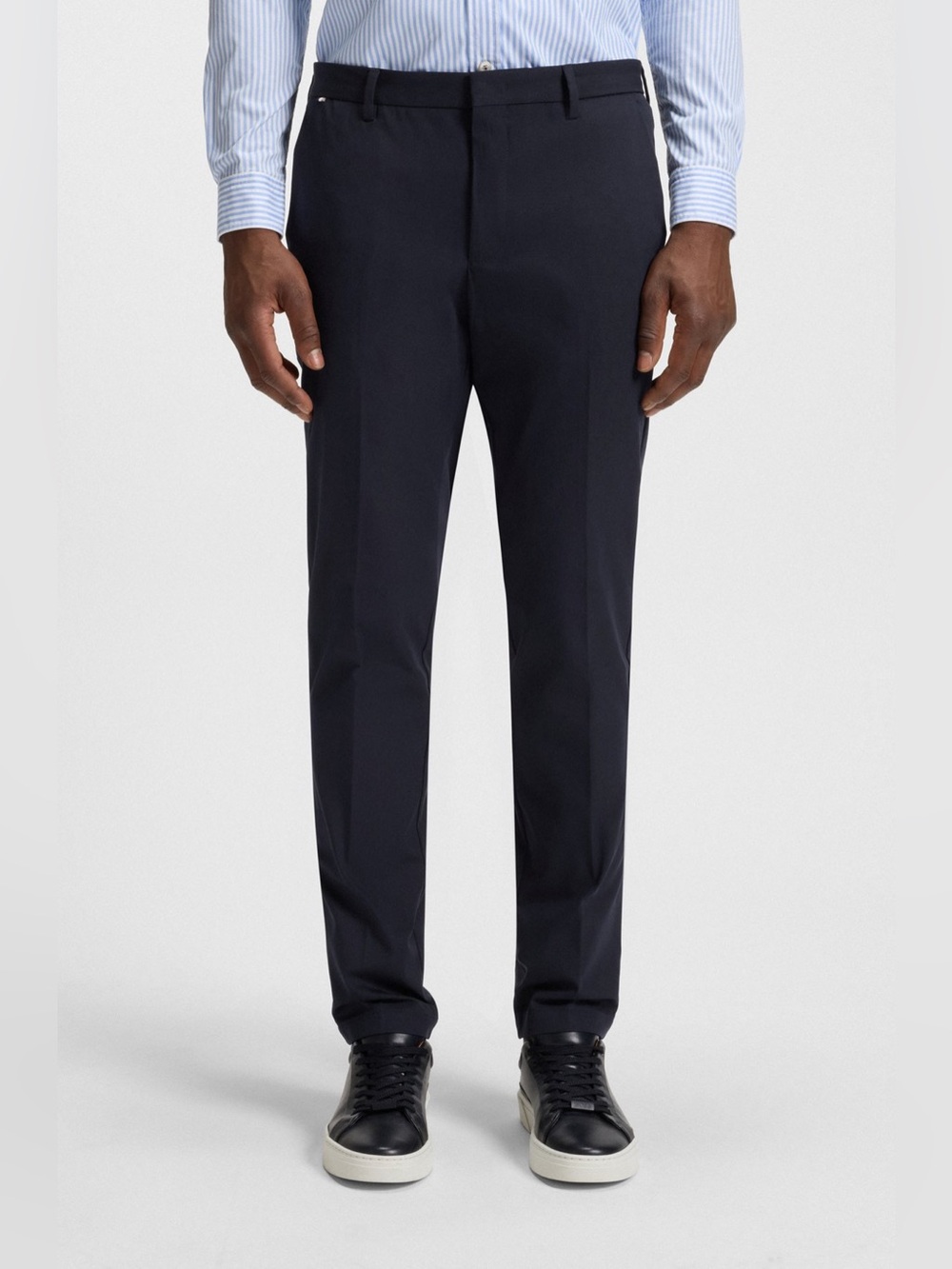 Hugo Boss mens 38x30 Kaito slim fit navy blue stretch chino pants EUC